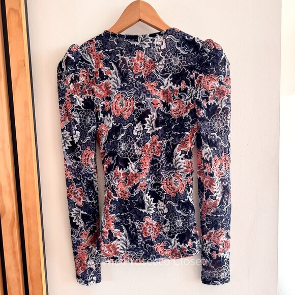 2000s INC International Concepts Wrap Nylon Print Top (XS) - Picture 4 of 5